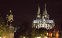 East side of Cologne cathedral, at night