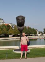 Tourist and Ai Wei Wei artworks in front of the Upper Belvedere