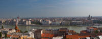Panorama of Parliament and Szent István Bazilika (Basilica of St Stephen) from Castle Hill