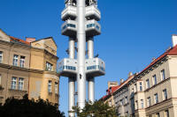 Žižkov TV Tower from Škroupovo nám
