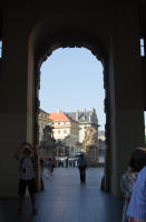 Looking back to the entrance to the first courtyard of Prague Castle