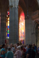 Stained-glass windows from within St Vitus’ cathedral
