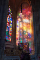 Stained-glass windows from within St Vitus’ cathedral