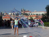 Giant bubble and Prague Castle