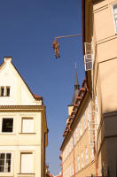 David Černý’s Viselec (“hanging out”) on Husova street