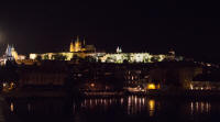 Prague Castle from Charles Bridge, at night