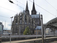 Cologne cathedral from a platform of the station