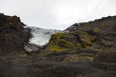 End of Gigjökull glacier, one of 2 outlets of Eyjafjallajökull