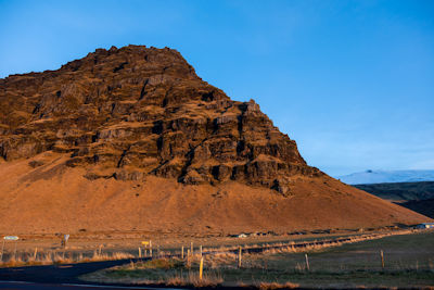 Stratified lava hill