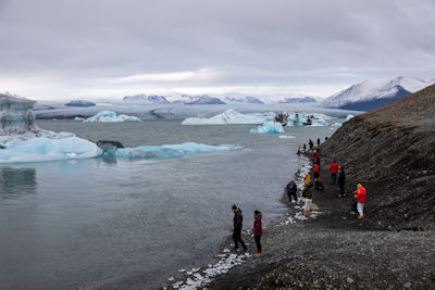 New ice in the Jökulsárlón glacier lagoon