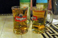 Angkor beer at a restaurant in Phnom Penh