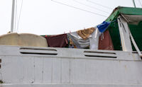 Washing drying on a ship