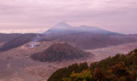 Mount Bromo and Mount Batok, with Mount Semeru in the background