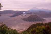 Mount Bromo and Mount Batok, with Mount Semeru in the background