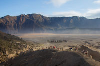 About halfway up Mount Bromo, looking back to Luhur Poten temple