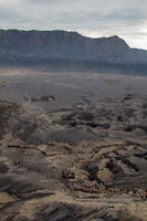 Panorama of the Tengger caldera from the rim of the crater of Mount Bromo