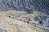 Stairway from the crater rim of Mount Bromo