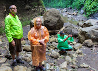 Paul Whiteley and Linda, and waterfall guide