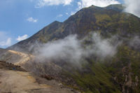 Approaching the rim of Ijen crater