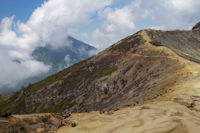 Looking back to the path up to Ijen crater