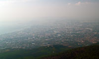 Hazy view of Naples