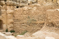 Cutting showing the depth of excavations