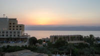 Sunset over the Dead Sea from balcony of room Y314 of the Mövenpick