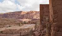 Temenos (temple precinct) and the Royal Tombs from the Qasr al-Bint