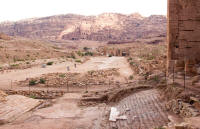 Temenos (temple precinct) and the Royal Tombs from the Qasr al-Bint