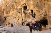 Visitors to Little Petra