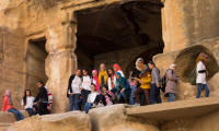 Visitors to Little Petra