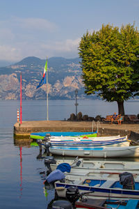 Panorama of harbour at Cassone with Torricella (Toresela) on left