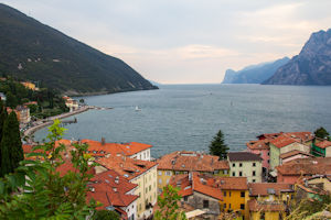 South down Lake Garda from a hill overlooking Torbole