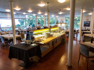 Closed buffet bar in the Rely Hotel restaurant