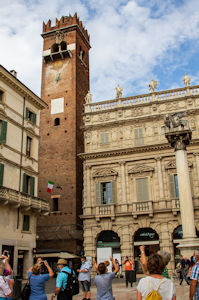 Panorama of the Torre del Gardello and Palazzo Maffei