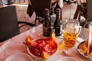 Parma ham and melon, and 1 litre of beer, Ristorante Liston 12