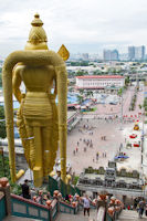 View of the rear of the Murugan statue from about halfway up the steps