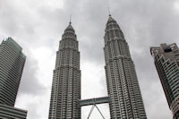 Composite of the Petronas Twin Towers from KL City Centre Park