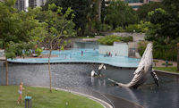 Dolphin and whale sculptures in KL City Centre Park