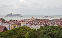 Cruise ships in the Strait of Malacca