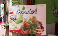 Sign on the cendol shop