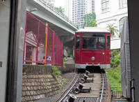 Peak tram arriving at lower station