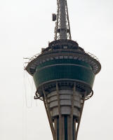 Observation decks, Macau Tower, with bungy-jump cables on left