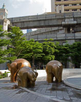 Elephant sculptures outside Central World Plaza shopping centre