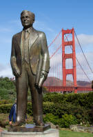 Statue of Joseph Strauss, chief engineer of the Golden Gate Bridge