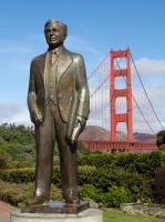 Statue of Joseph Strauss, chief engineer of the Golden Gate Bridge