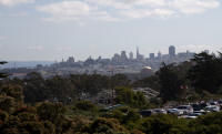 SF downtown from near Southern end of the Golden Gate Bridge