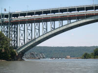 Henry Hudson road bridge and rotated rail bridge at Northern tip of Manhattan