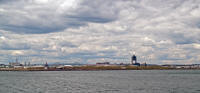Logan airport, with Mystic/Tobin Memorial Bridge in the background