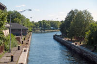 Narrow channel to the Charles River by the Science Park